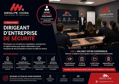 logo Formation DIRIGEANT D'ENTREPRISE DE SÉCURITÉ PRIVÉE - CERTIFICATION - VAE